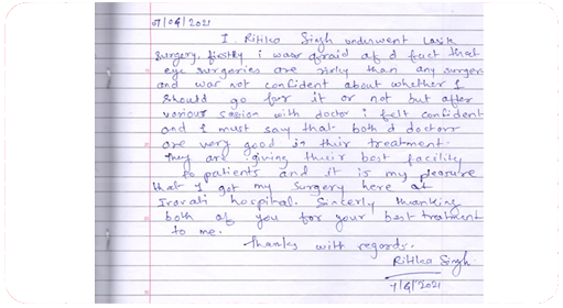 Patient testimonial